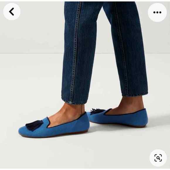 Rothy's The Merino Wool Tassel Slip On Loafer Flat Blue Size W11 NWOB